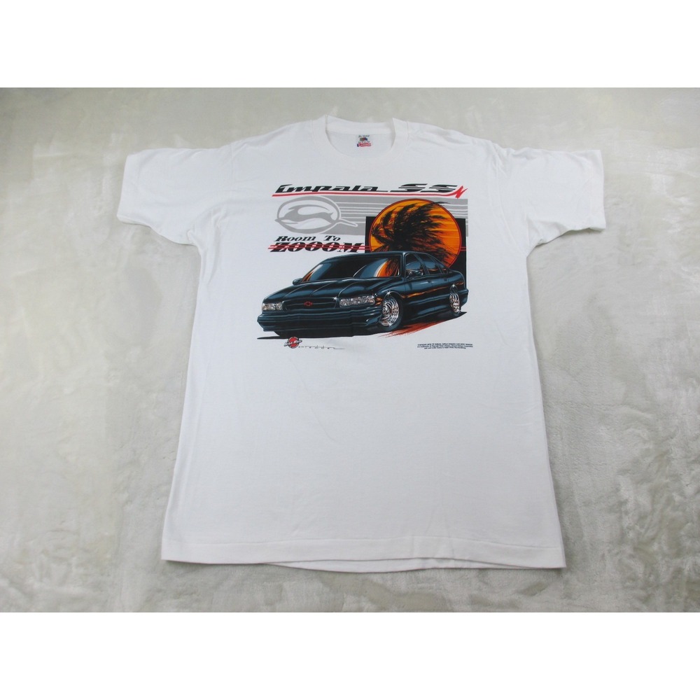 VINTAGE Chevy Impala SS Shirt Mens Extra Large White Car Ralph White 1995*